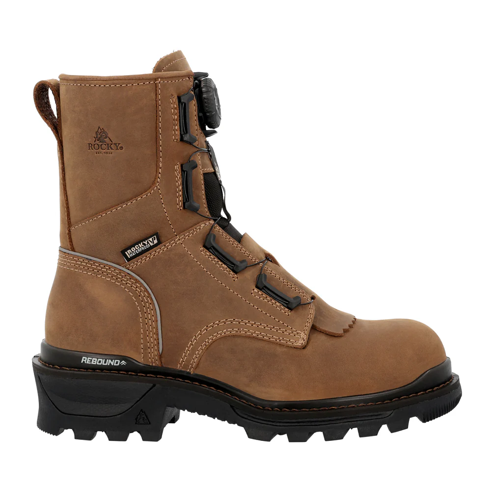 Rams Horn 9 Inch Logger Boa Lace Up Boots
