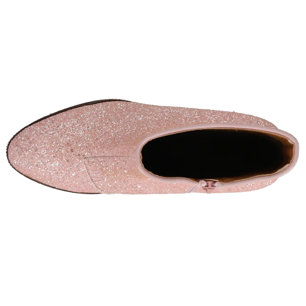 Razzle Dazzle Glitter Round Toe Zippered Booties - Image 4