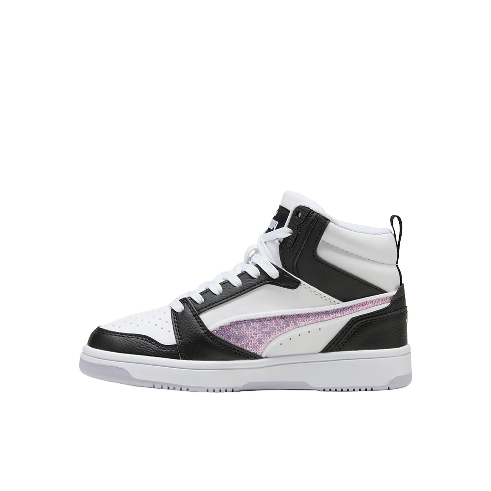 Rebound V6 Mid Sequins Lace Up Sneakers (Big Kid) - Image 3