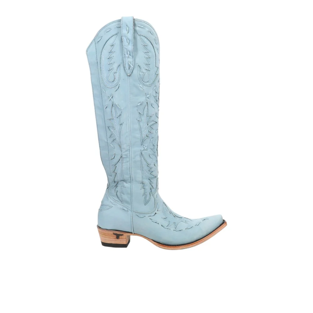 Reverie Knee High Corset Embroidered Tooled Inlay Snip Toe Cowboy Boot