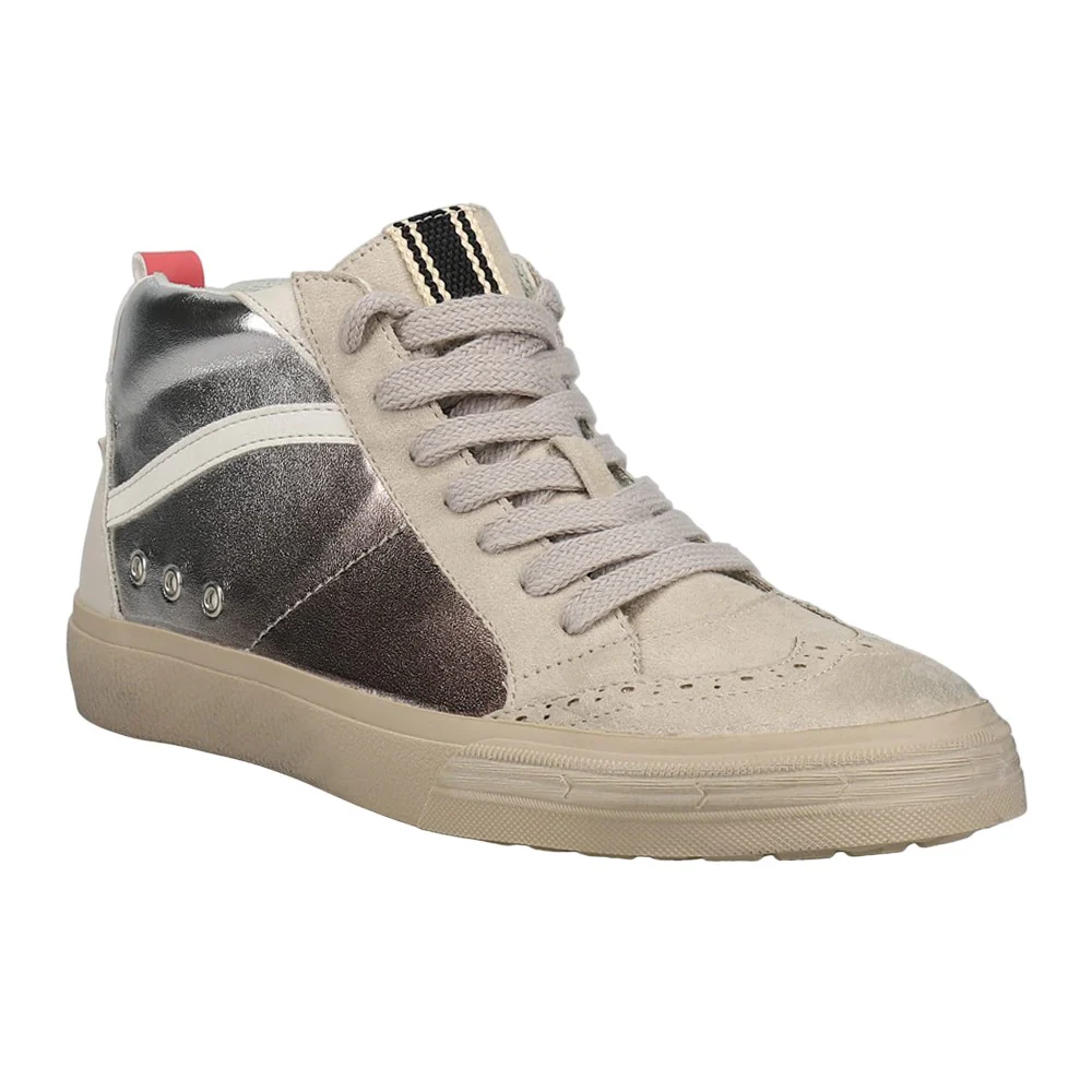 Riley Metallic High Top Lace Up Sneakers - Image 2