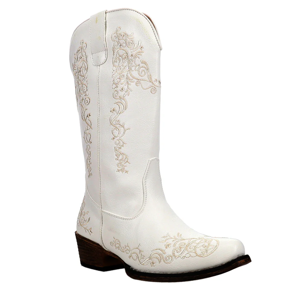 Riley Scroll Embroidered Snip Toe Cowboy Boots - Image 2