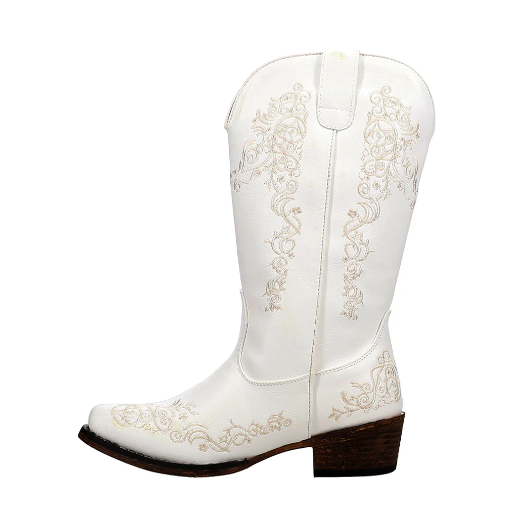 Riley Scroll Embroidered Snip Toe Cowboy Boots - Image 3