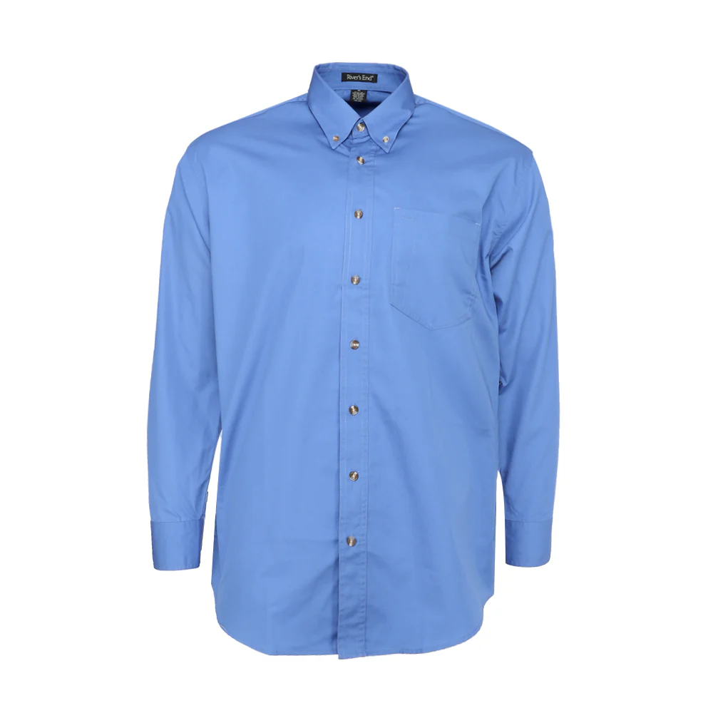 EZCare Woven Collared Long Sleeve Button Up Shirt
