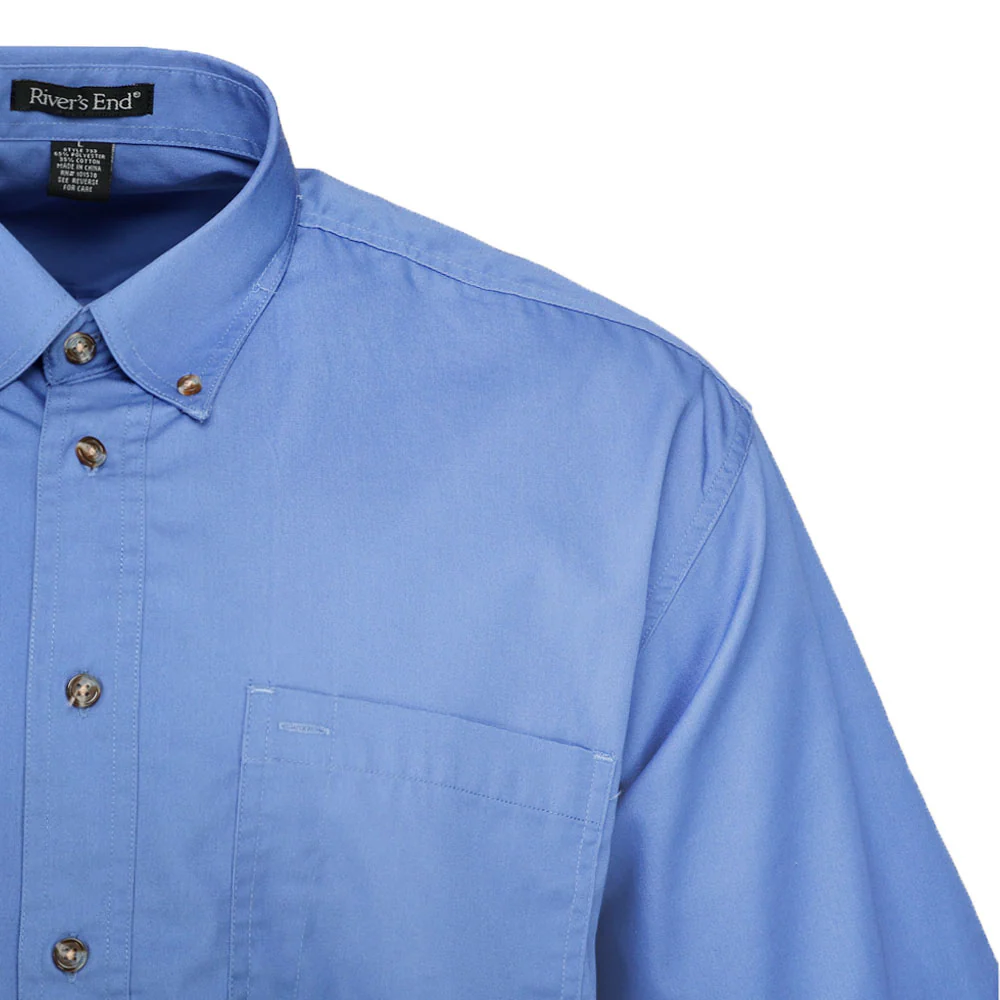 EZCare Woven Collared Short Sleeve Button Up Shirt - Image 3