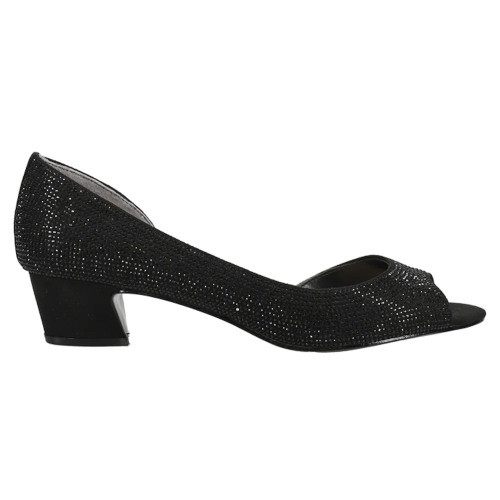 Rossie Rhinestone Peep Toe Evening Pumps