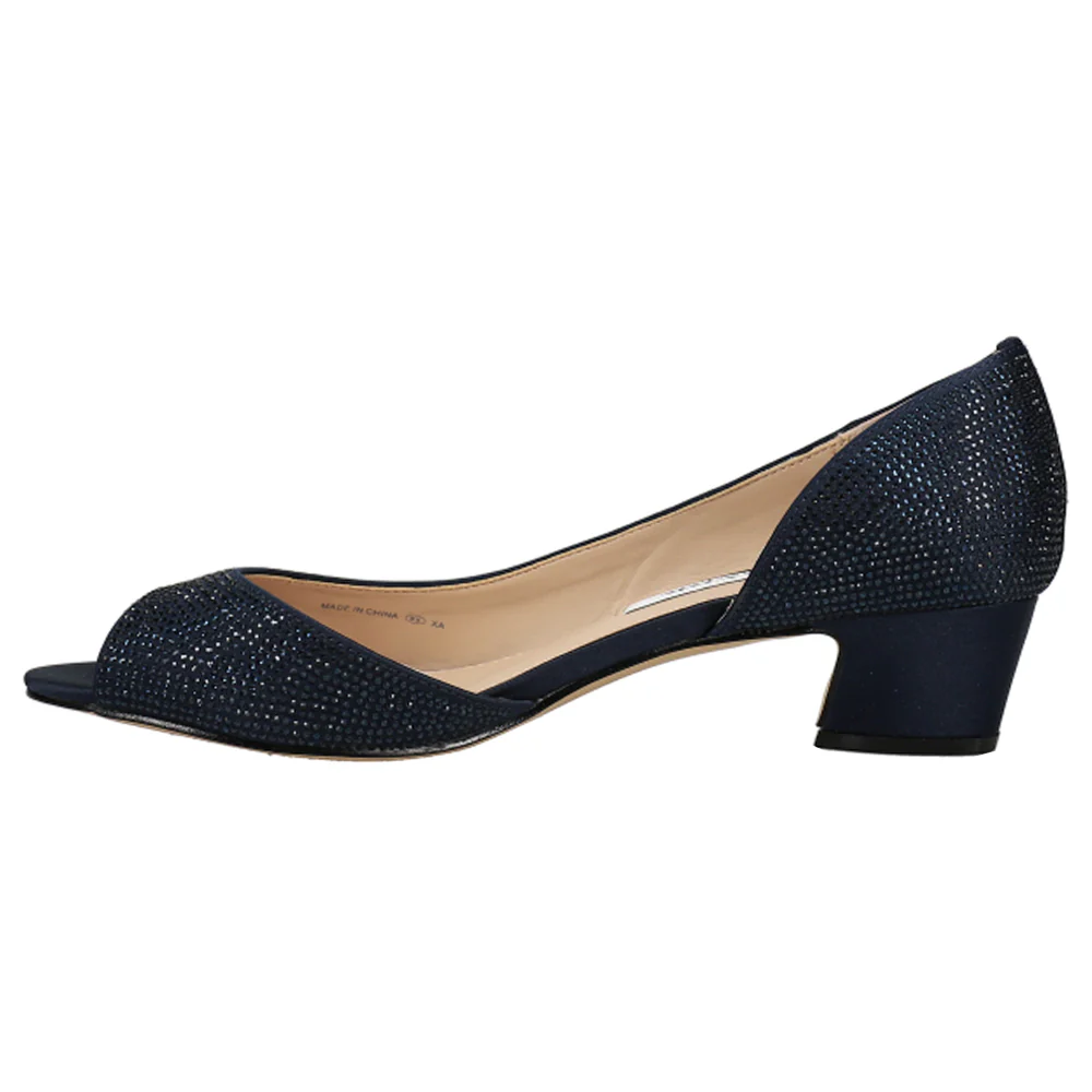 Rossie Rhinestone Peep Toe Evening Pumps - Image 3