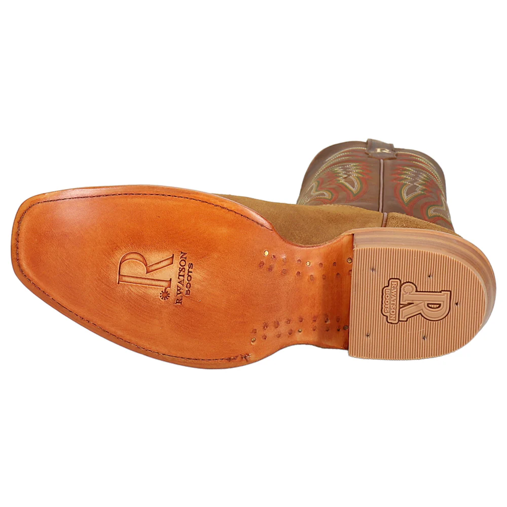 Rough Out Narrow Square Toe Cowboy Boots - Image 5