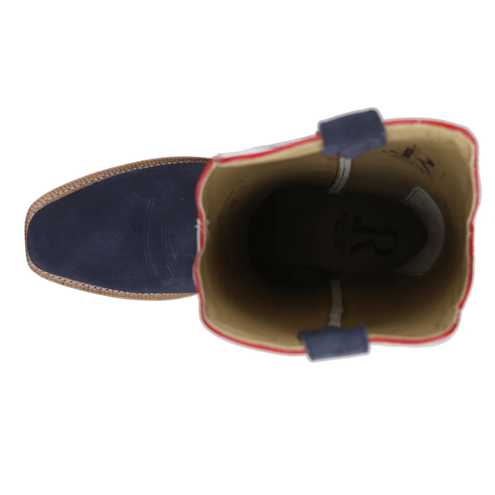 Rough Out Embroidered Narrow Square Toe Cowboy Boots - Image 4
