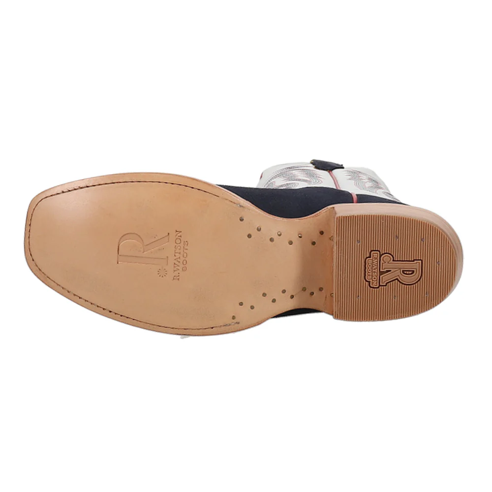 Rough Out Embroidered Narrow Square Toe Cowboy Boots - Image 5