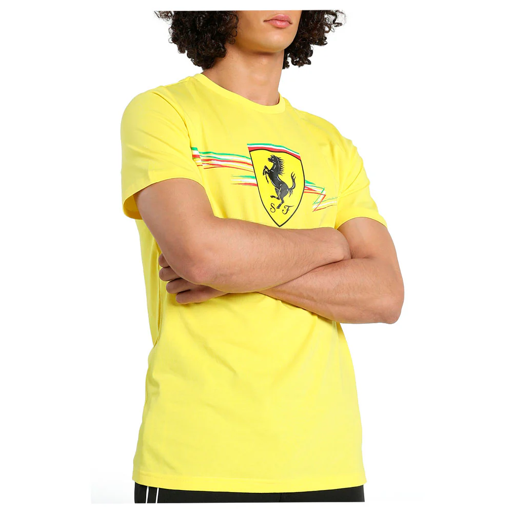 Scuderia Ferrari Race Big Shield Crew Neck Short Sleeve T-Shirt - Image 3