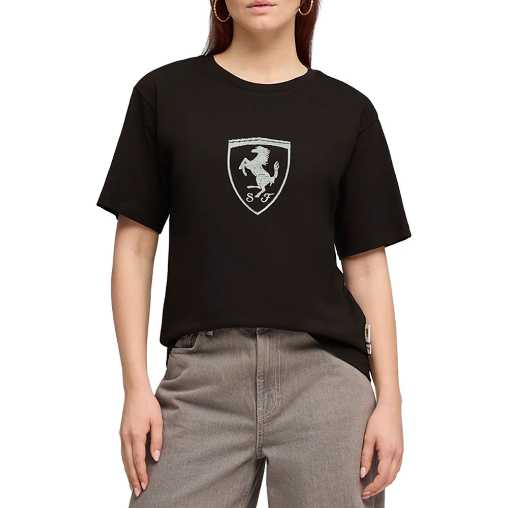Scuderia Ferrari Tonal Shield Crew Neck Short Sleeve T-Shirt - Image 3