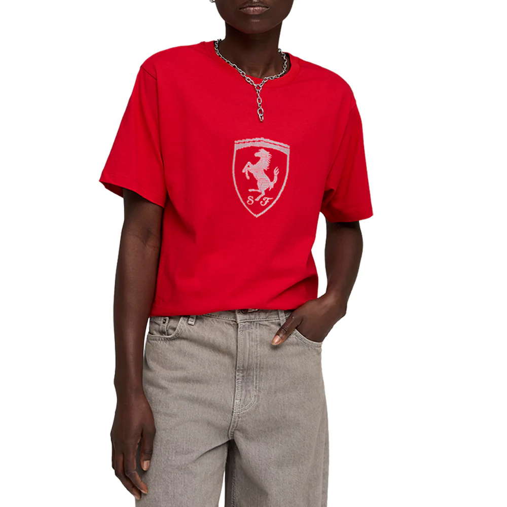 Scuderia Ferrari Tonal Shield Crew Neck Short Sleeve T-Shirt - Image 3