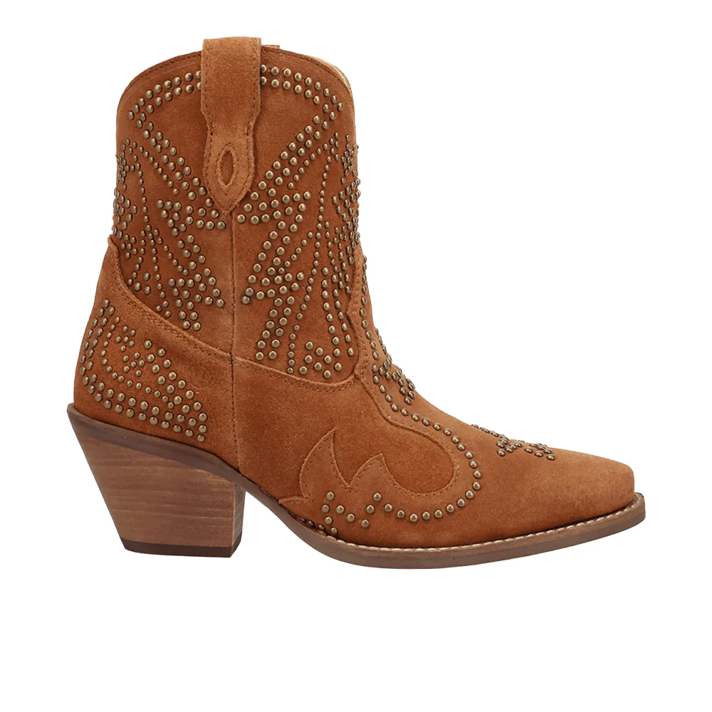 Seein' Stars Suede Leather Snip Toe Cowboy Booties