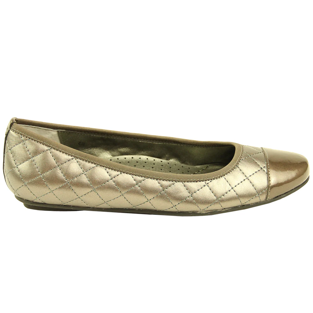 Serene Metallic Quilted Ballet Flats
