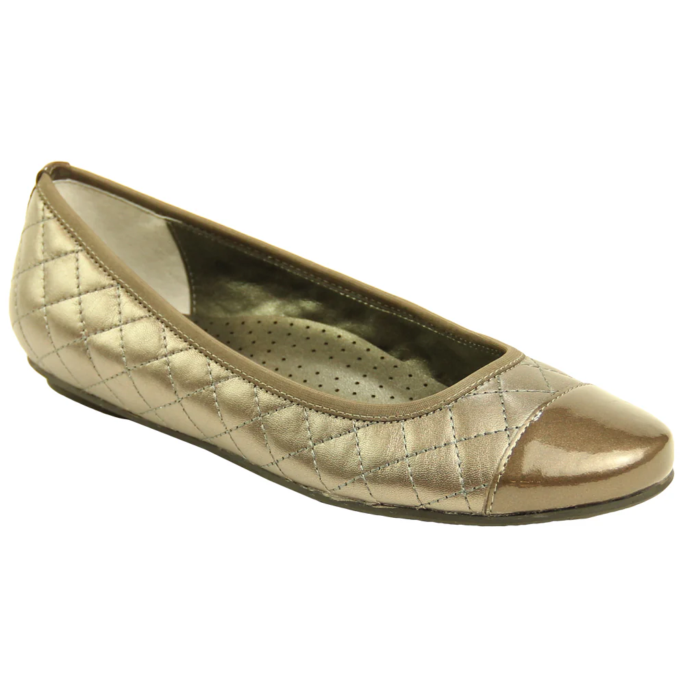 Serene Metallic Quilted Ballet Flats - Image 2