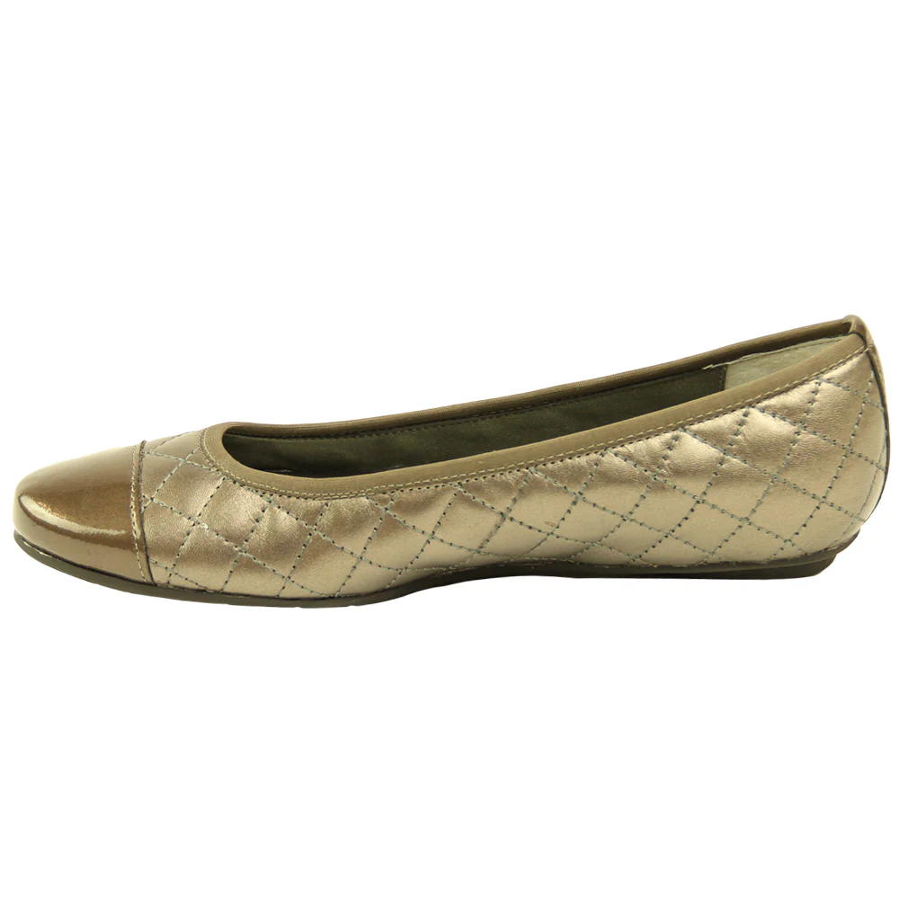 Serene Metallic Quilted Ballet Flats - Image 3