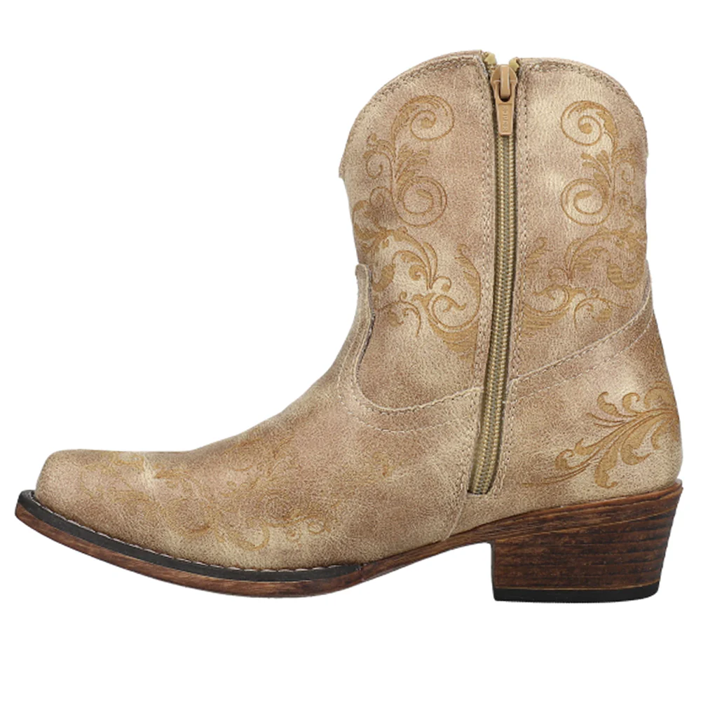 Short Stuff Embroidery Snip Toe Cowboy Booties - Image 3