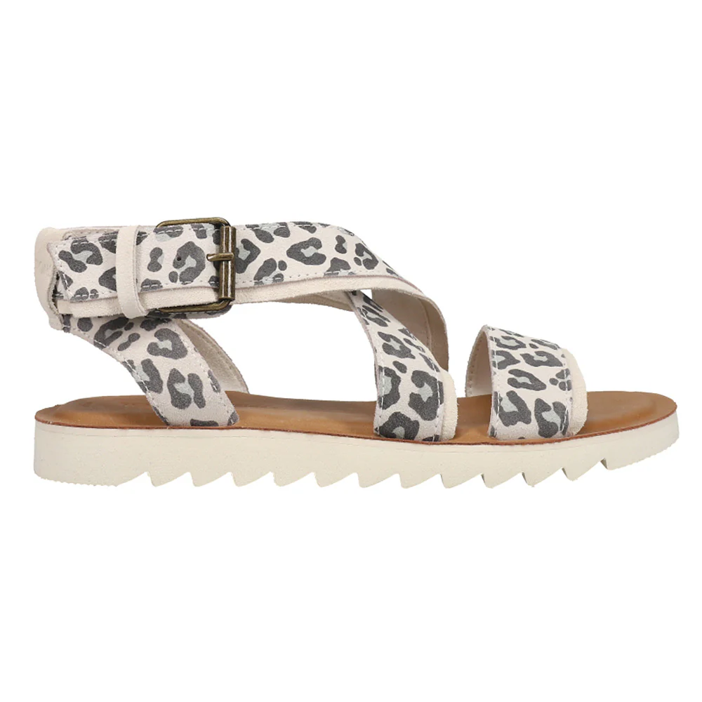 Sidney Leopard Print Ankle Strap Sandals