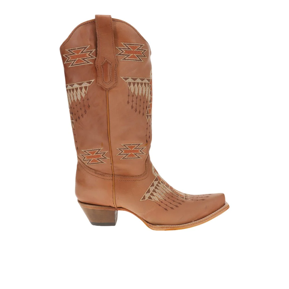 Southwest Embroidered Snip Toe Pull On Cowboy Boots