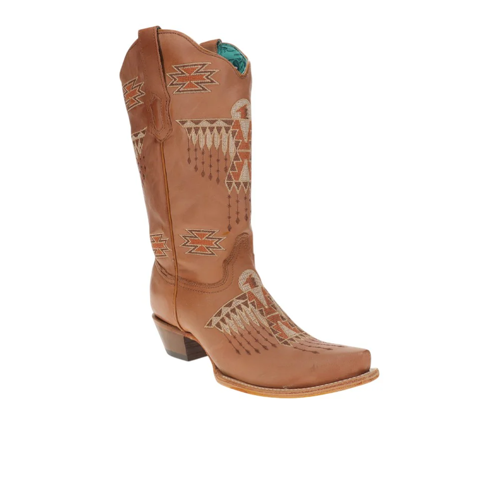 Southwest Embroidered Snip Toe Pull On Cowboy Boots - Image 2