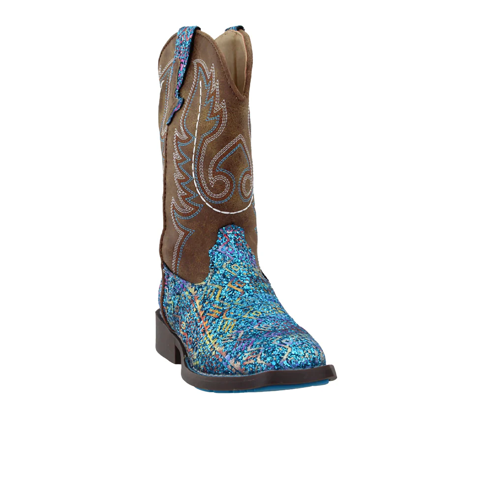 Southwest Glitter Square Toe Cowboy Boots (Little Kid-Big Kid) - Image 2