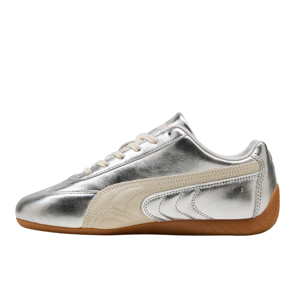 Speedcat Silver Lace Up Sneakers - Image 3