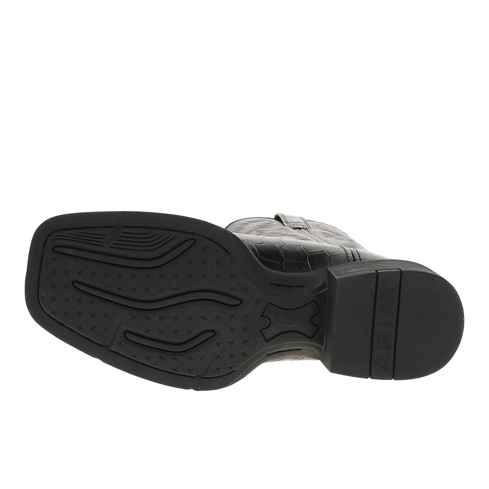 Sport Latigo Croc Wide Square Toe Pull On Cowboy Boots - Image 5