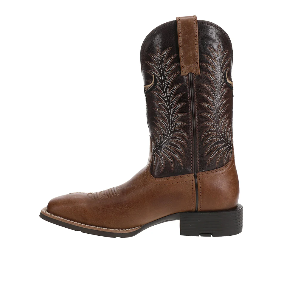 Sport Steer Skull Embroidered Square Toe Pull On Cowboy Boots - Image 3