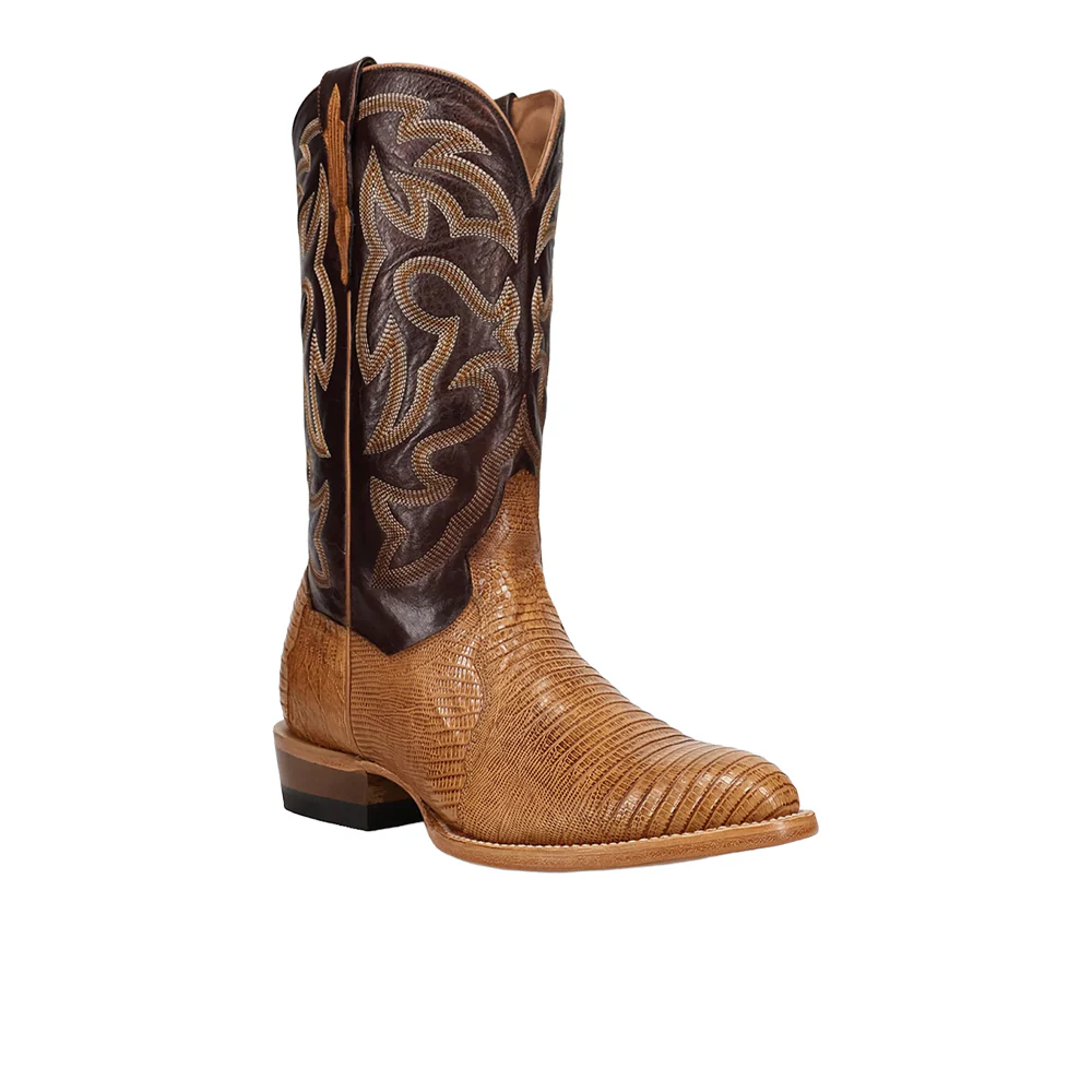 Spurline Teju Lizard Round Toe Pull On Cowboy Boots - Image 2
