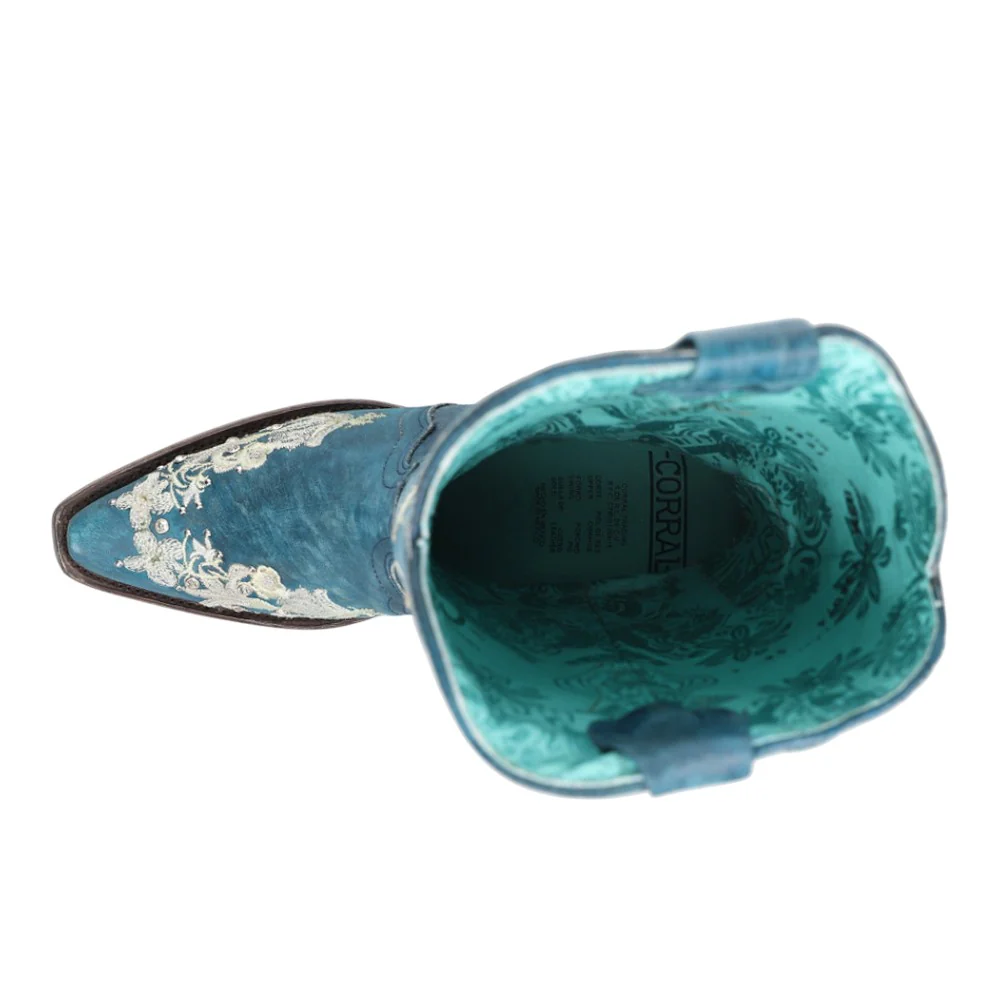 Embroidered Snip Toe Pull On Cowboy Boots - Image 4