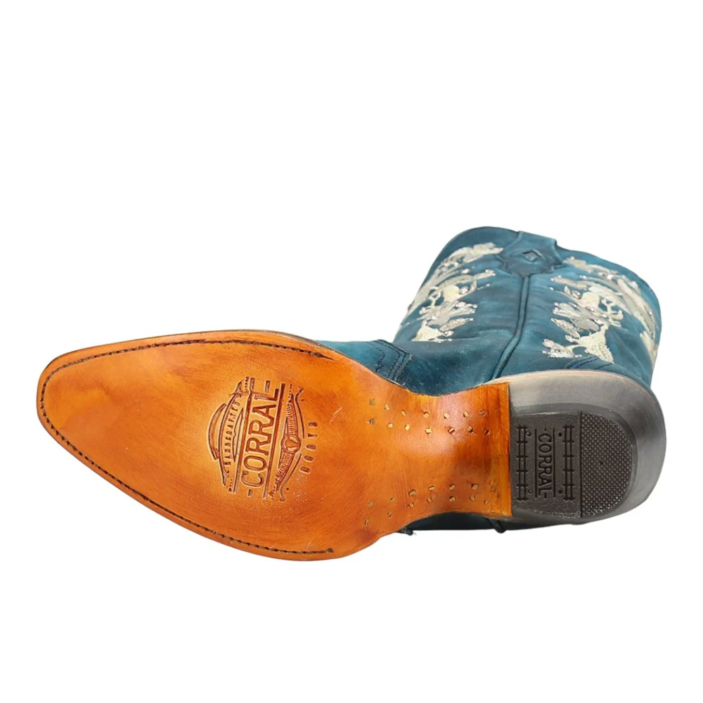 Embroidered Snip Toe Pull On Cowboy Boots - Image 5
