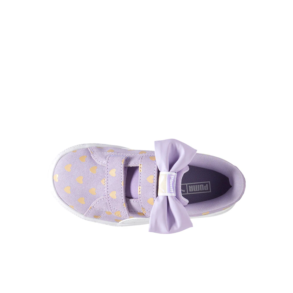 Suede Classic Light Flex Re-Bow V Slip On Sneakers (Little Kid) - Image 4
