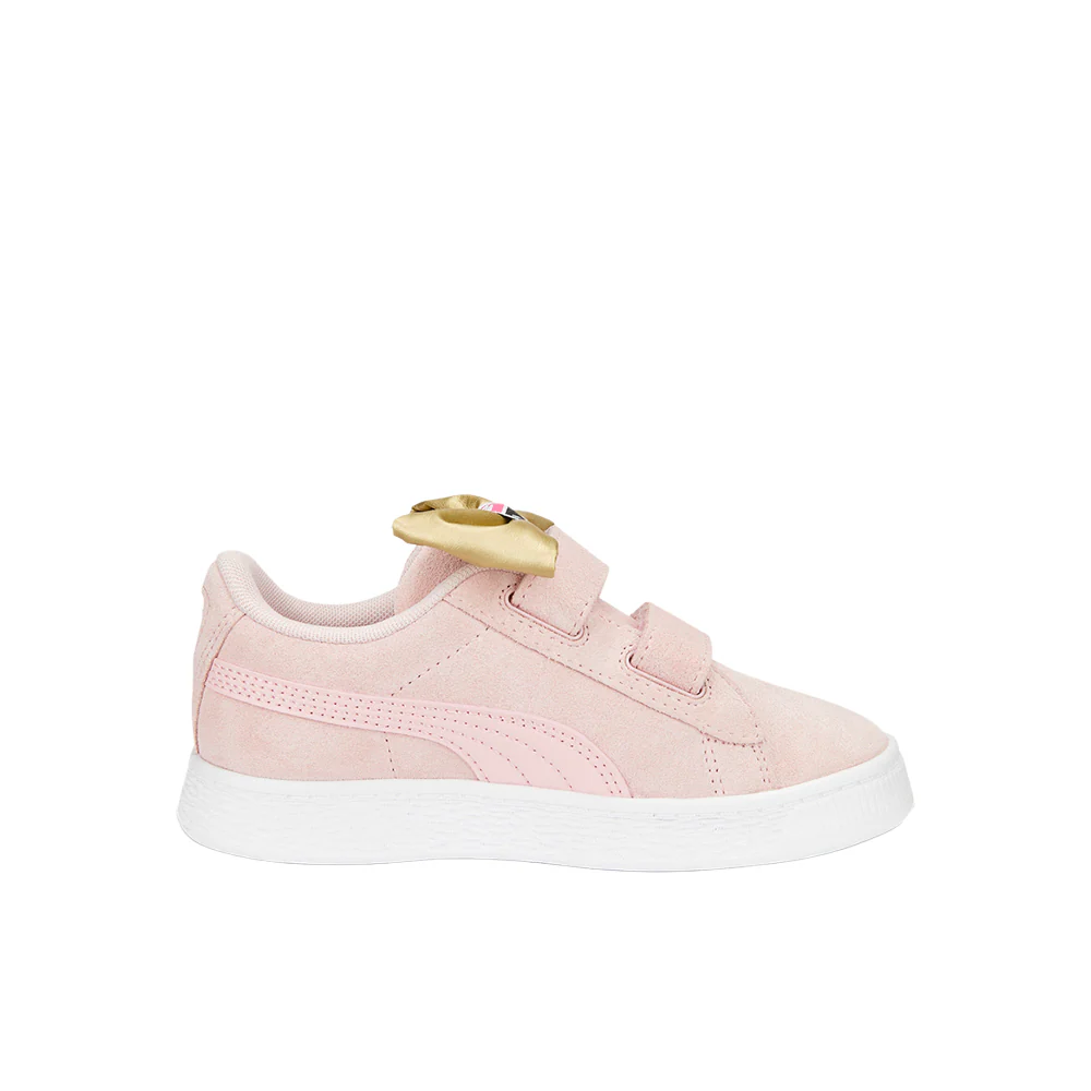 Suede Classic Light Flex Bow V Slip On Sneakers (Little Kid)