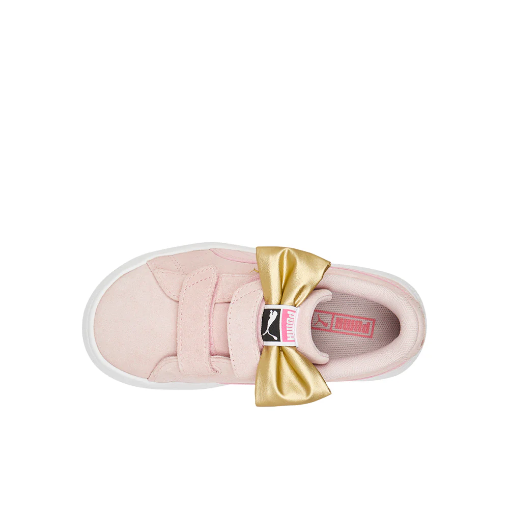 Suede Classic Light Flex Bow V Slip On Sneakers (Little Kid) - Image 4