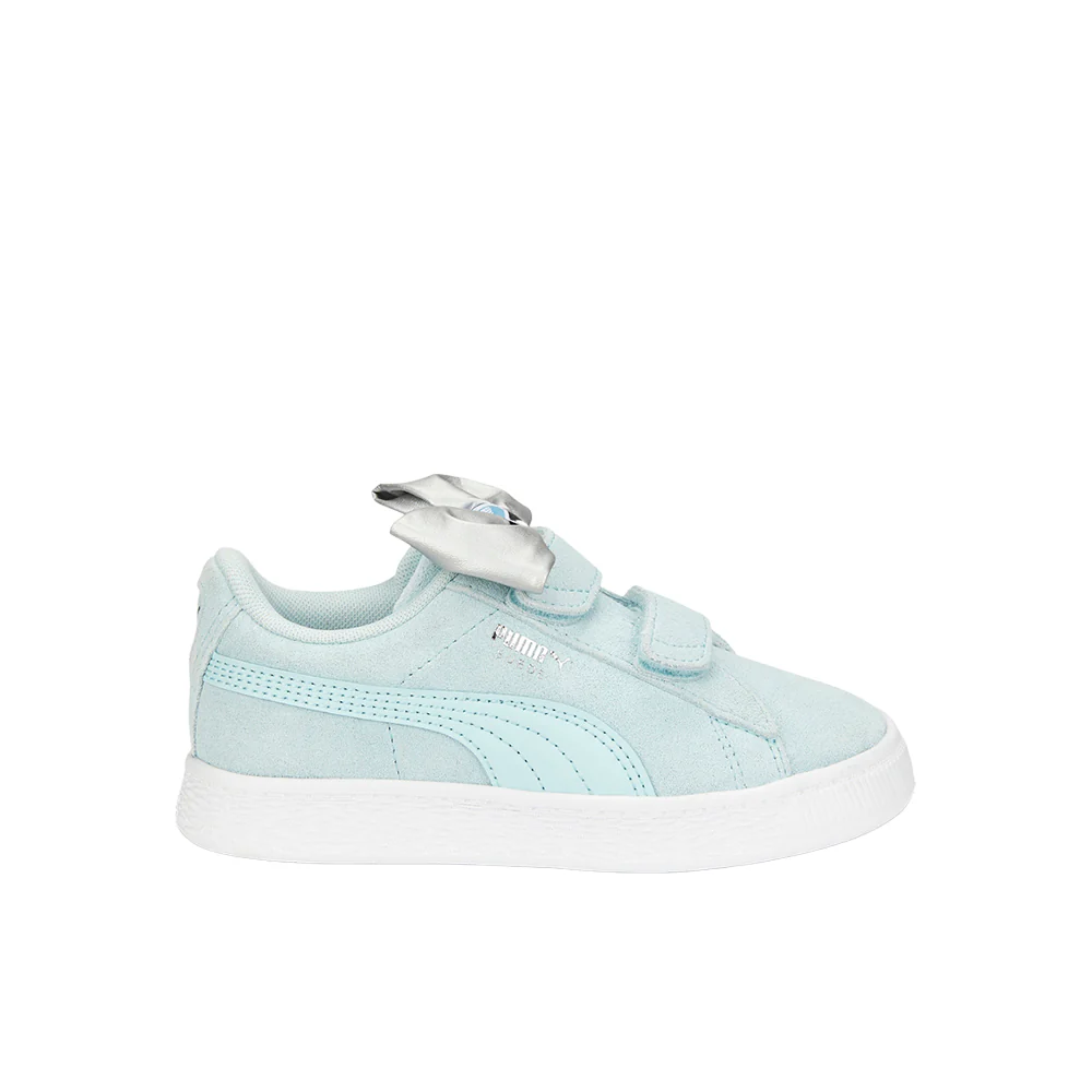 Suede Classic Light Flex Bow V Slip On Sneakers (Little Kid)
