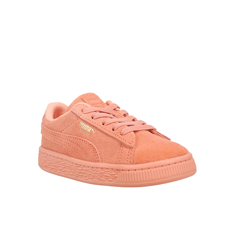 Suede Classic Mono Gold Lace Up Sneakers (Toddler) - Image 2