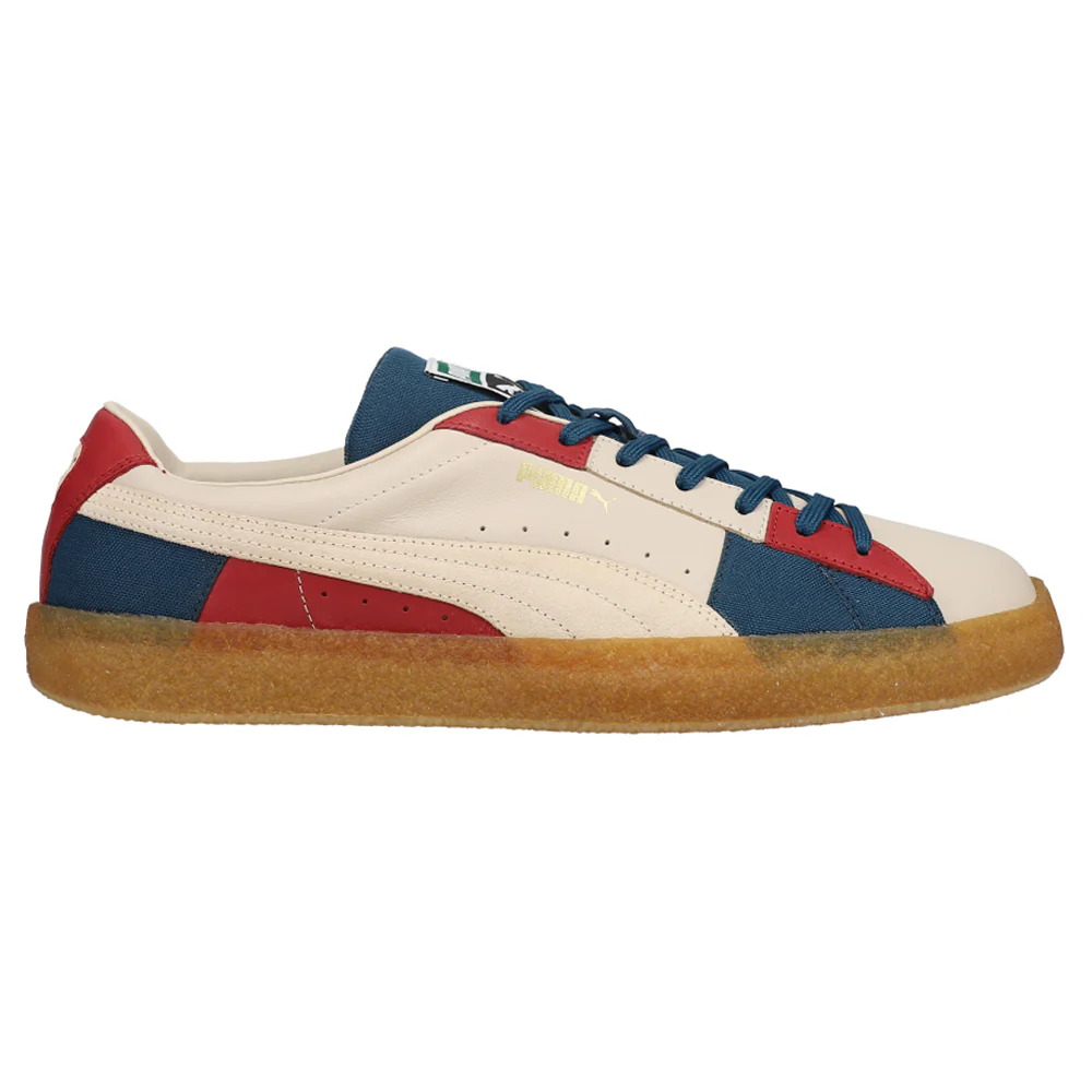 Suede Crepe Patch Lace Up Sneakers