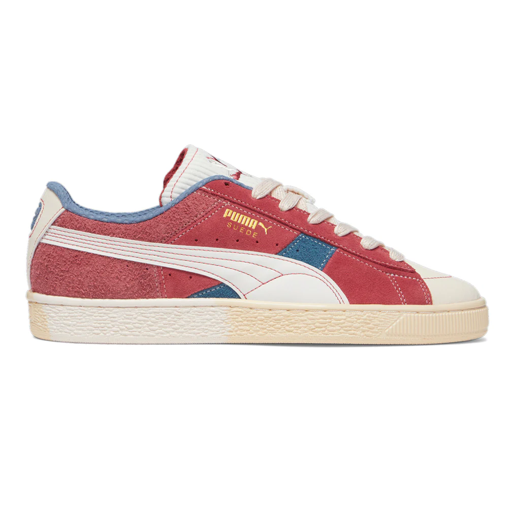 Suede Quilted Nation Lace Up Sneakers