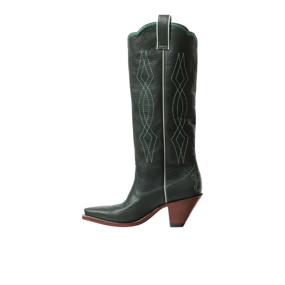 Sunny Embroidered Snip Toe Pull On Cowboy Boots - Image 3