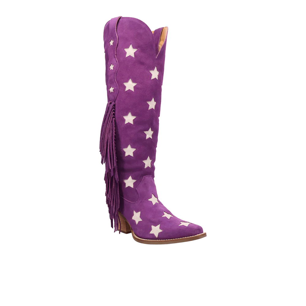 Super Star Fringe Tooled Inlay Snip Toe Cowboy Boots - Image 2