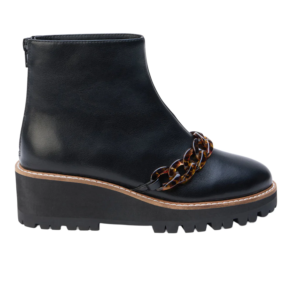 Sycamore Round Toe Wedge Zippered Booties