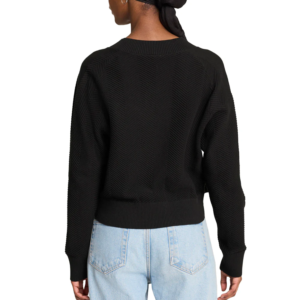 T7 Knitted Logo V-Neck Long Sleeve Sweater - Image 2