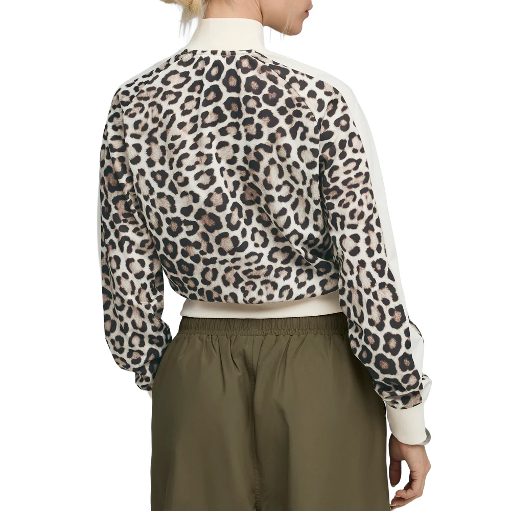 T7 Leo Luxe Leopard Print Short Full Zip Track Jacket - Image 4