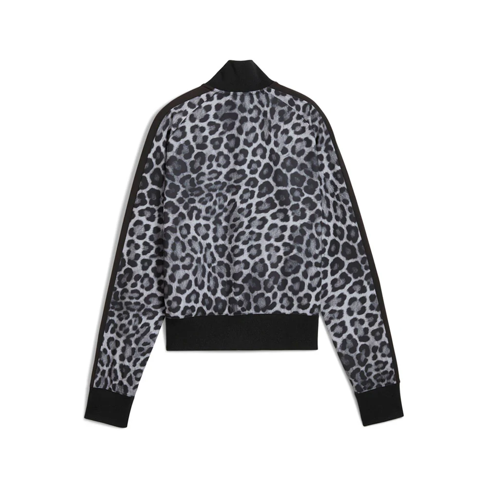 T7 Leo Luxe Leopard Print Short Full Zip Track Jacket