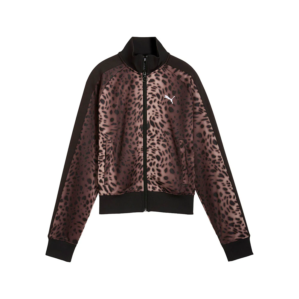 T7 Leopard Luxe Full Zip Track Jacket