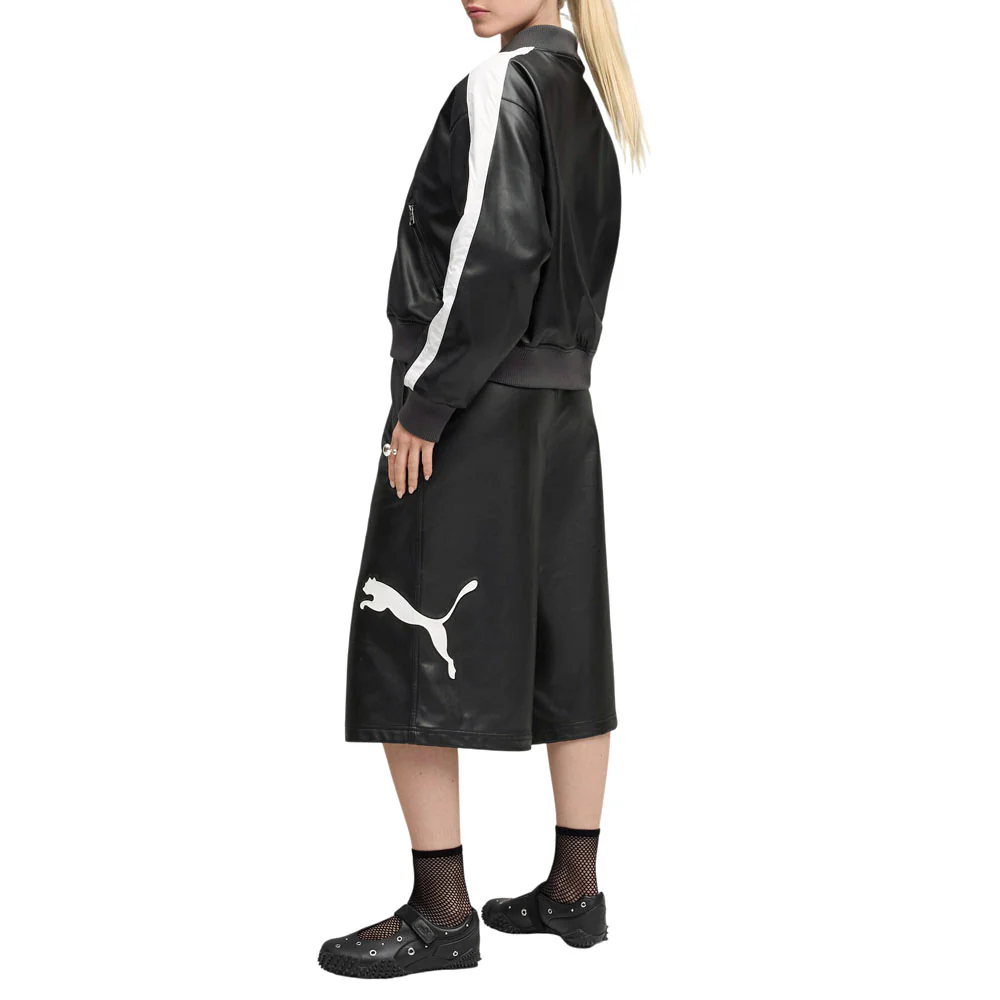 T7 Pleather Bomber Full Zip Jacket - Image 5