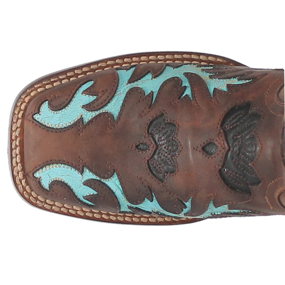 Tamarind Tooled Inlay Square Toe Cowboy Boots - Image 4
