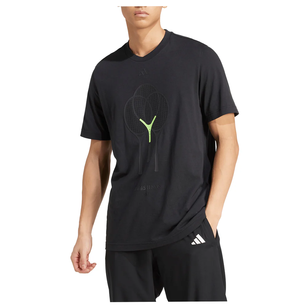 Tennis 3 Rackets Graphic Crew Neck Short Sleeve T-Shirt - Image 2