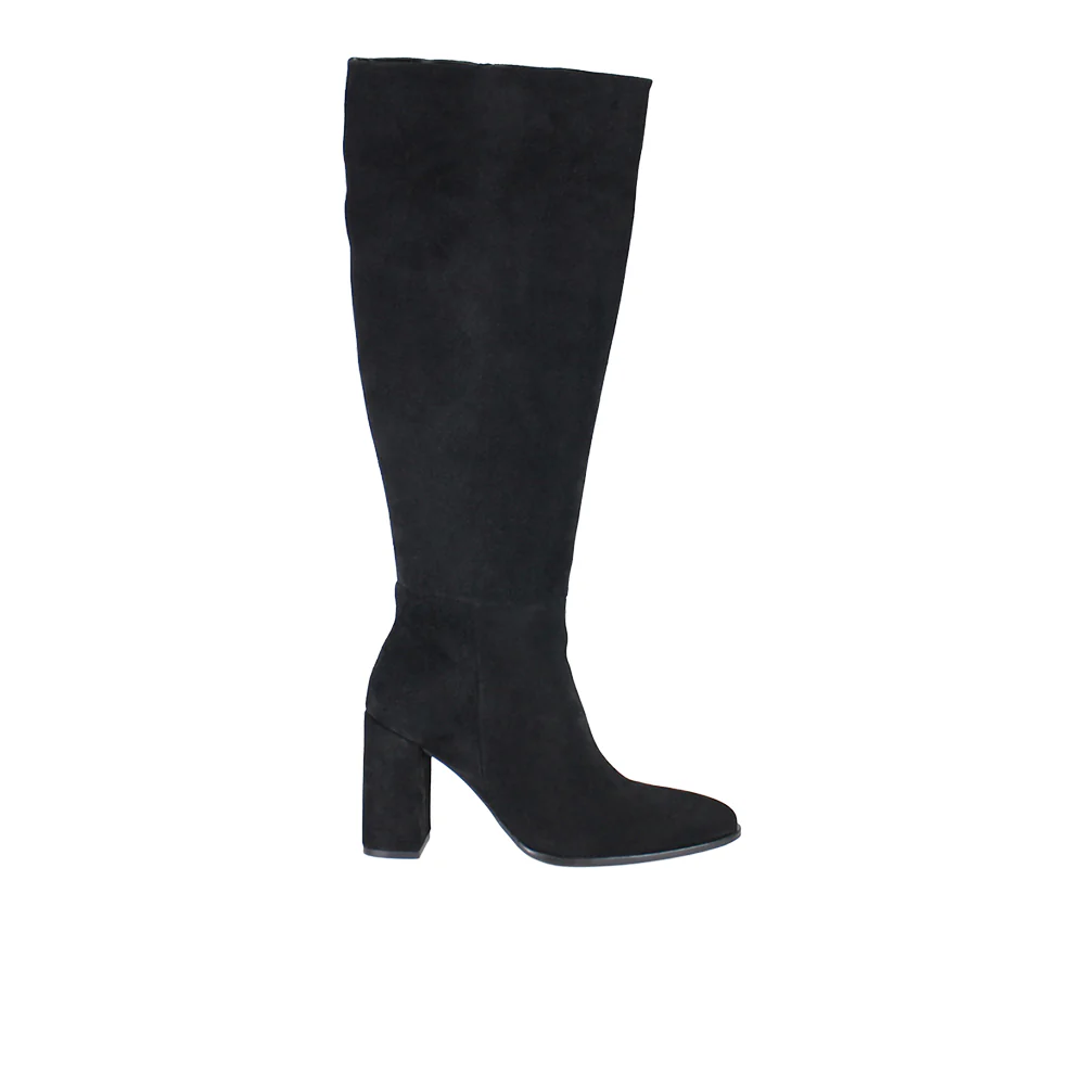 Text Back Pointed Toe Zippered Boots